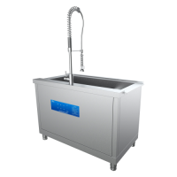 Bubble pool slag removal cleaning machine